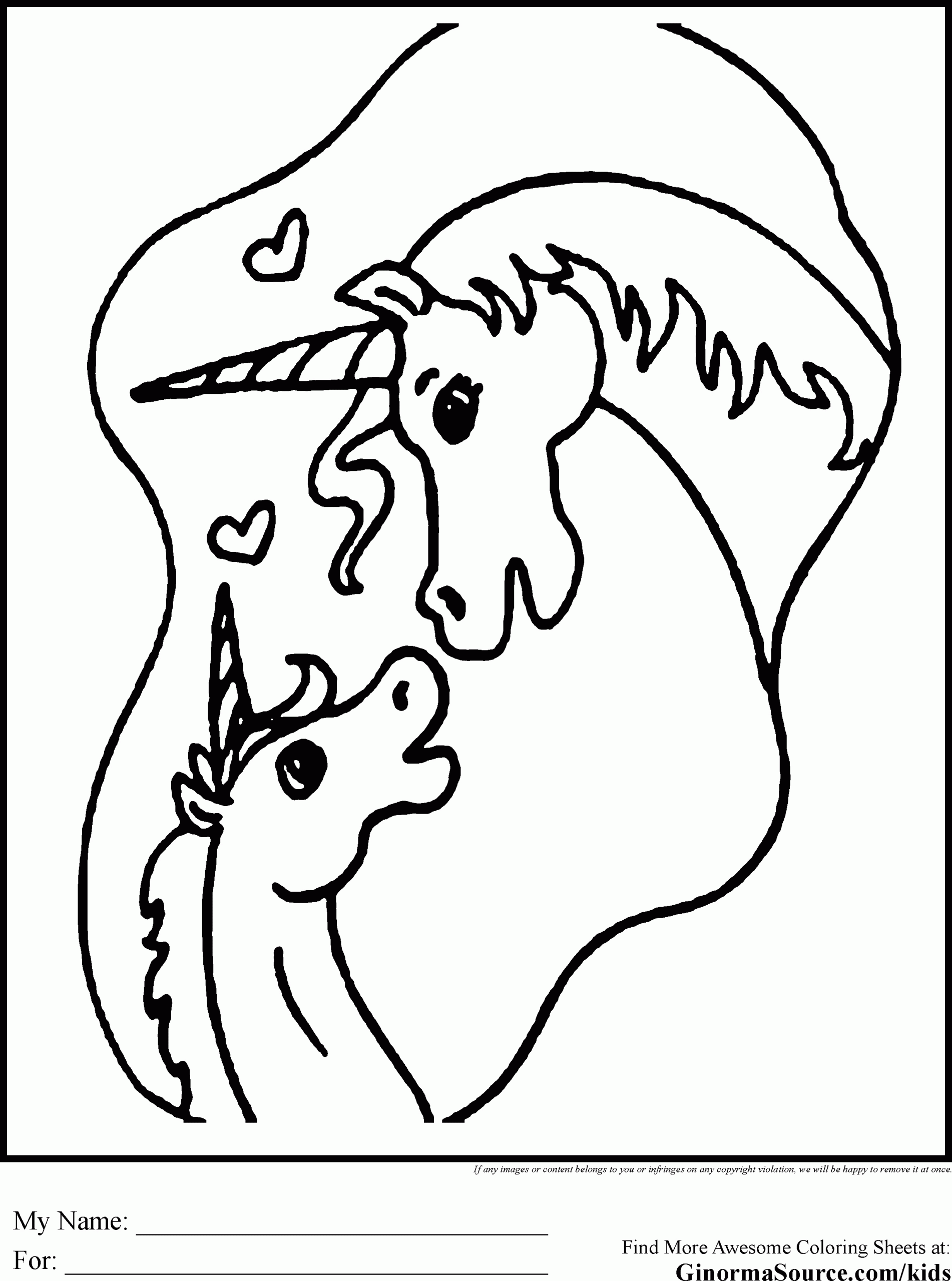 Baby Unicorn Coloring Pages
 Unicorn Coloring Pages Mommy & Baby