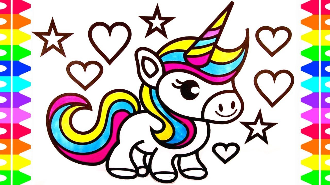 Baby Unicorn Coloring Pages
 Cute Unicorn Coloring Page for Kids Learn How to Draw a