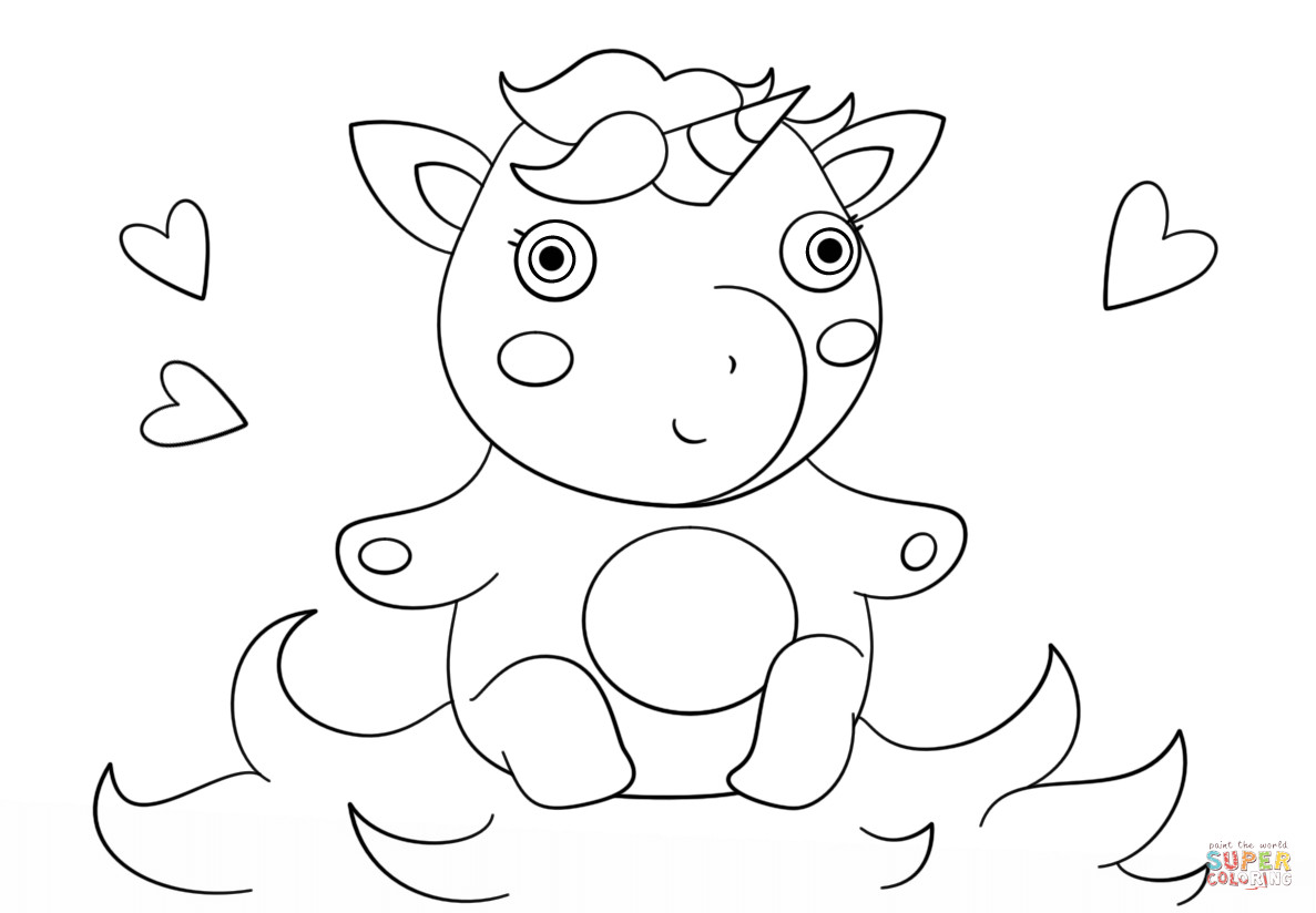 Baby Unicorn Coloring Pages
 Cute Baby Unicorn coloring page