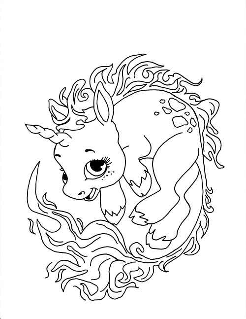 Baby Unicorn Coloring Pages
 Unicorn Coloring Pages