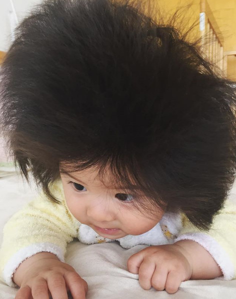 Baby With Big Hair
 Japanese Baby Chanco Has Internet Obsessed With Luscious