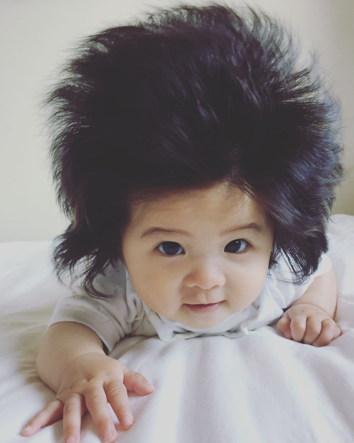 Baby With Big Hair
 This Girl Is ly Six Months Old But Her Hair Is So