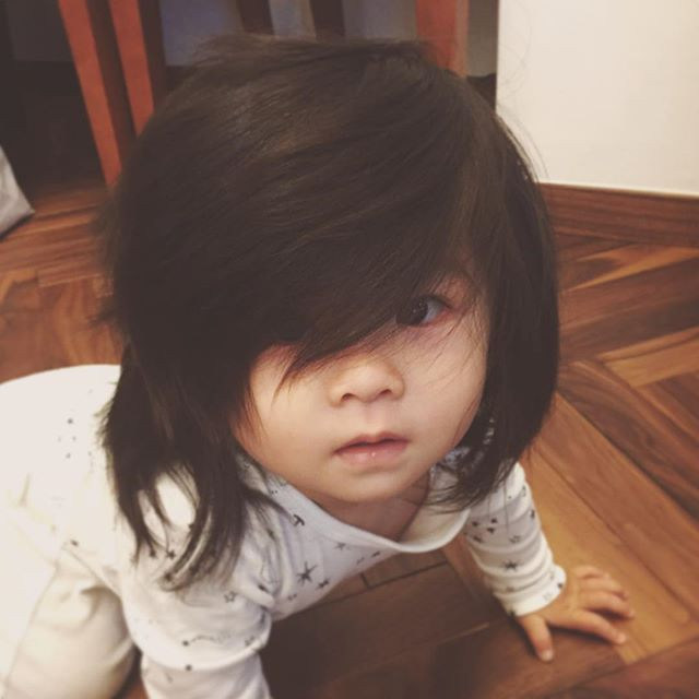 Baby With Big Hair
 Adorable Japanese baby Chanco with the big hair now in