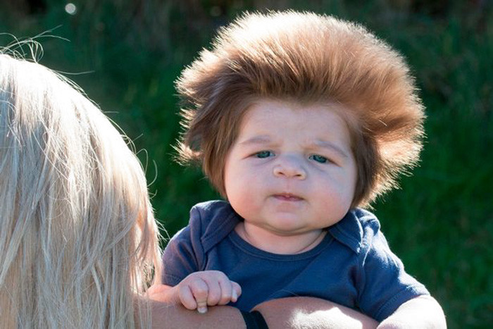 Baby With Big Hair
 Meet 2 Month Old Baby With The Craziest Bouffant Hair Ever