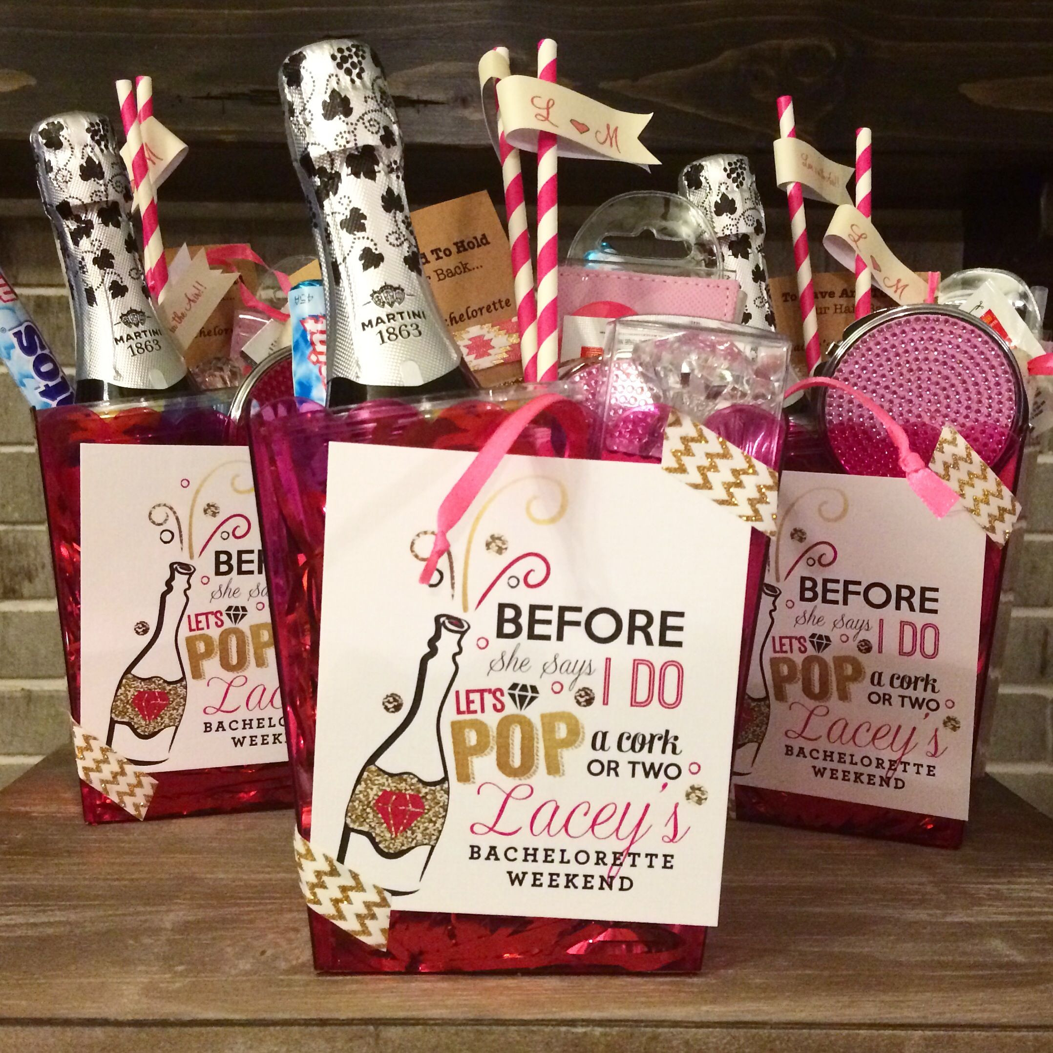 Bachelorette Party Bag Ideas
 Before she says I do let s pop a cork or two Custom