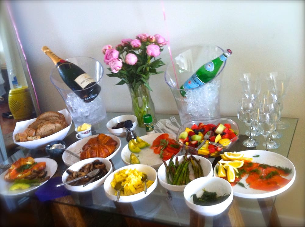 Bachelorette Party Dinner Ideas Nyc
 Fancy Artful Bachelorette brunch spread with Moet bubbles
