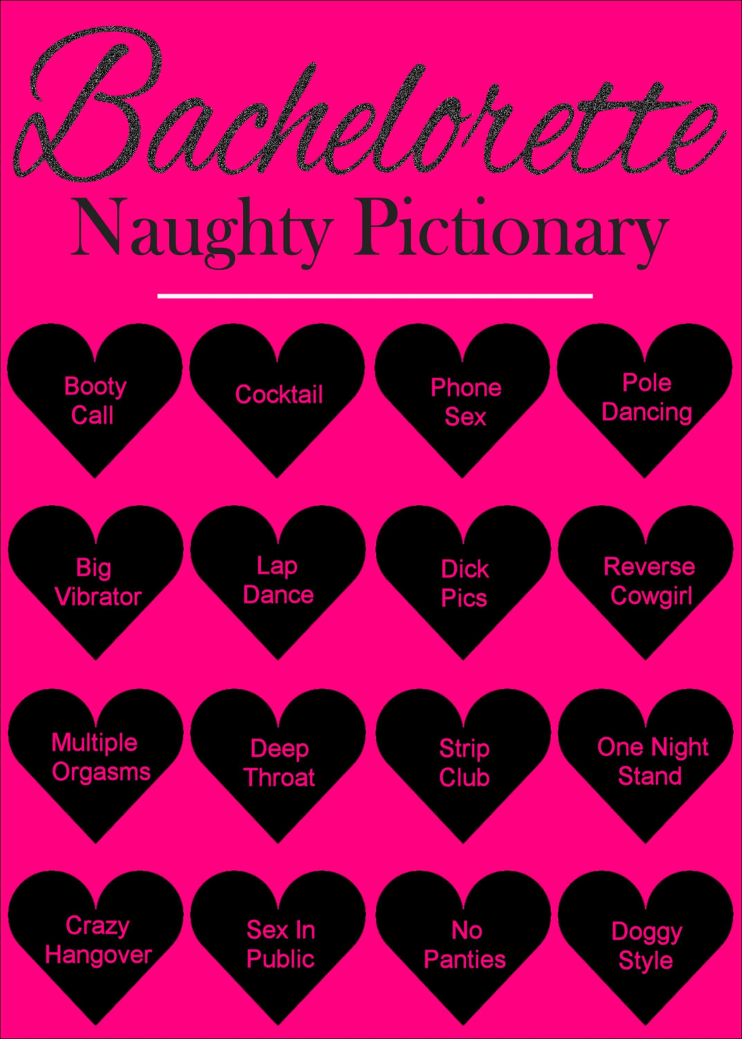 Bachelorette Party Name Ideas
 Bachelorette Party Games Dirty Pictionary by
