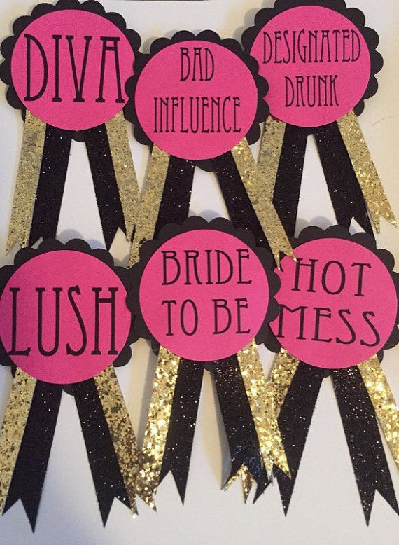 Bachelorette Party Name Ideas
 RUSH ORDER Bachelorette Party Pins Name Tags Bridal