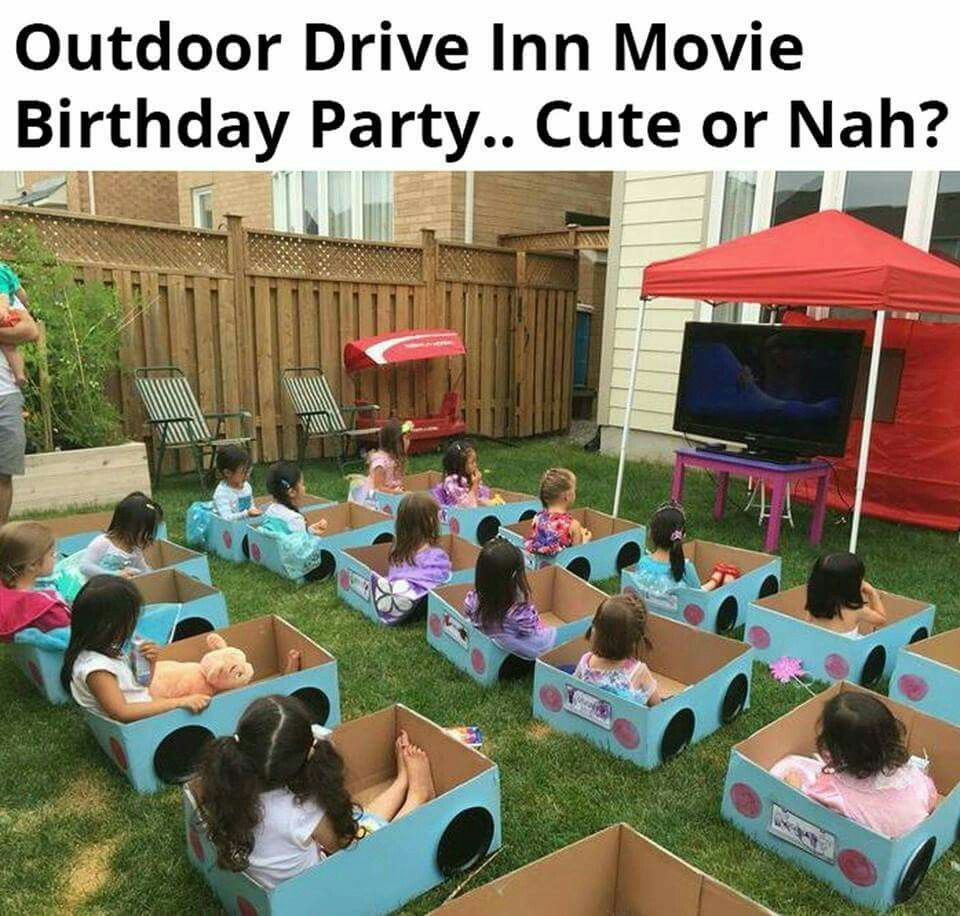 Backyard Movie Night Birthday Party Ideas
 Drive inn movie birthday party