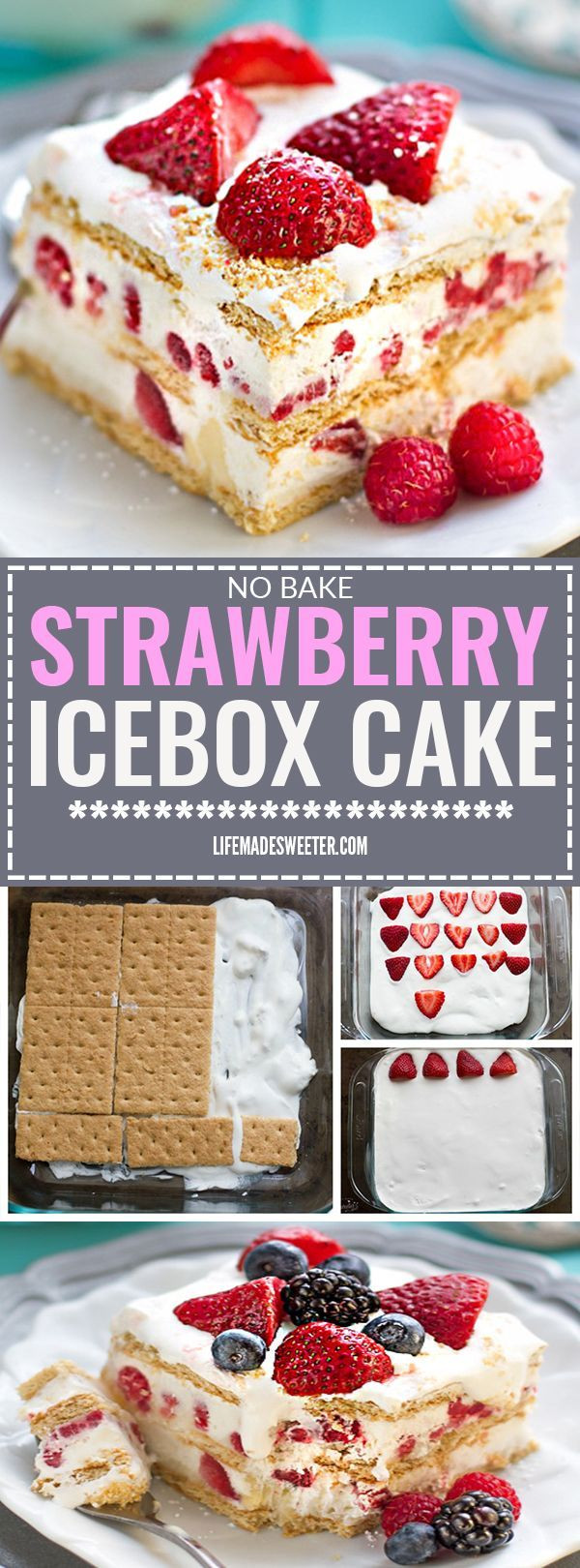 Baked Cakes &amp; Gourmet Desserts Llc
 No BAKE Strawberry Cheesecake Icebox Cake is the perfect