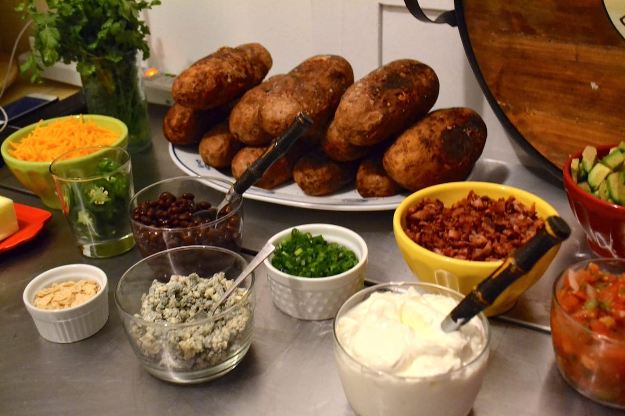 Baked Potato Bar
 Baked Potato Bar Hearty and Filling Toppings to Create a Meal