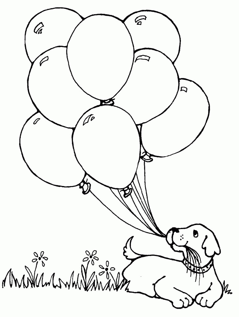 Balloon Coloring Pages Printable
 Bunch Balloons Drawing at GetDrawings