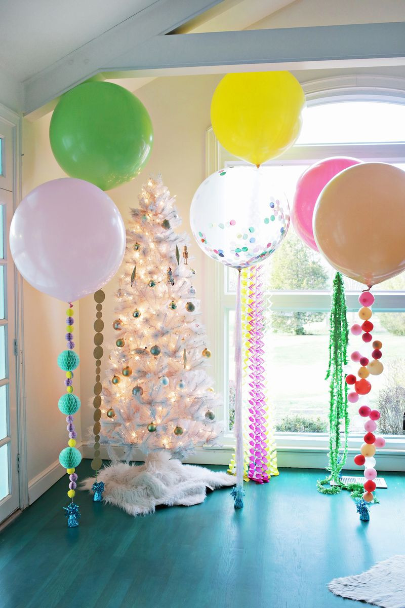 Balloon Decoration For Birthday Party
 5 Balloon DIYs for Your Holiday Party A Beautiful Mess
