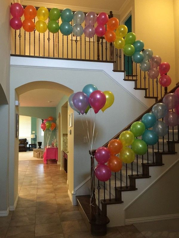 Balloon Decoration For Birthday Party
 Cute balloons on stairway Balloon decorations for party