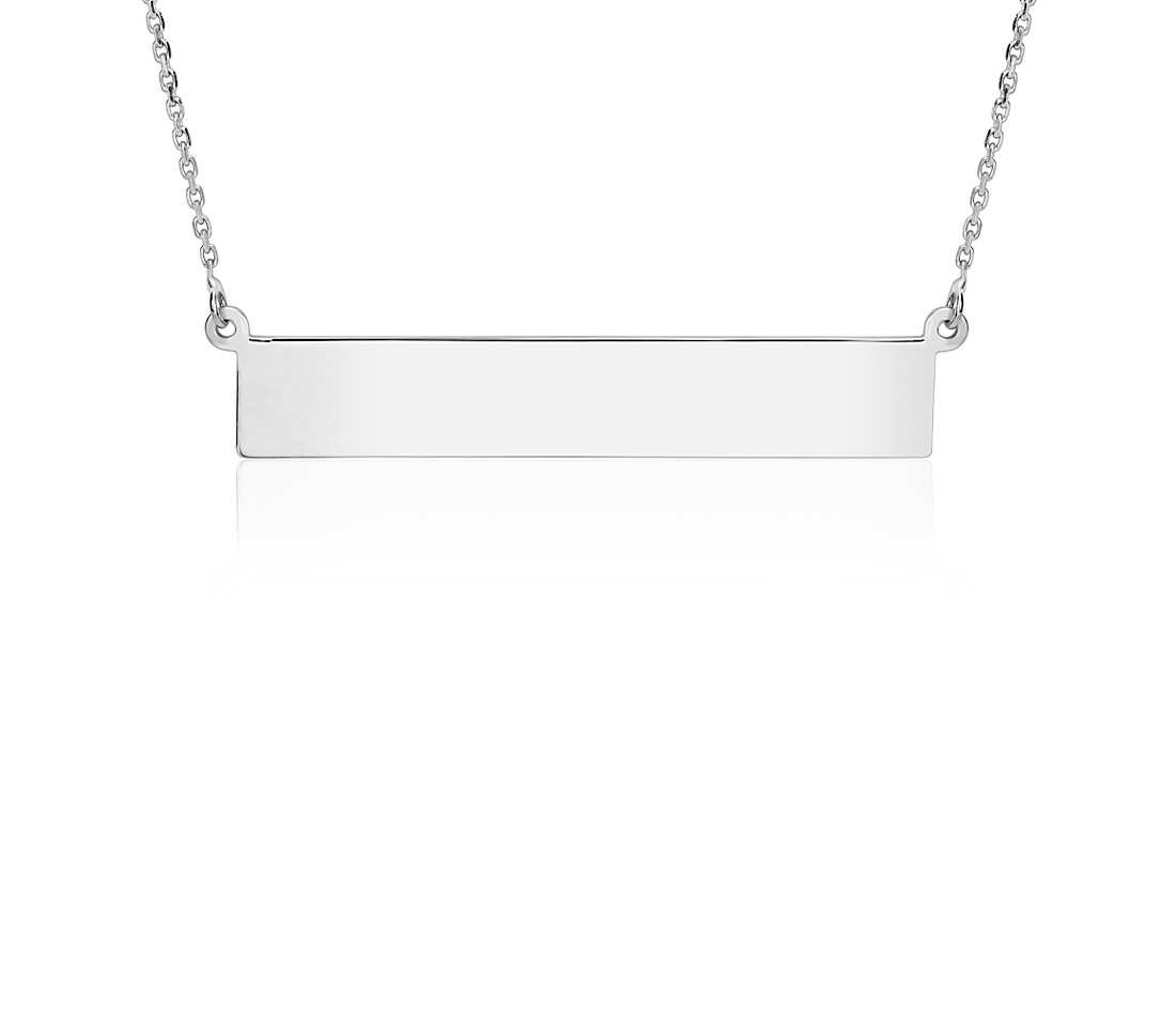 Bar Necklace Silver
 Engravable Bar Necklace in Sterling Silver