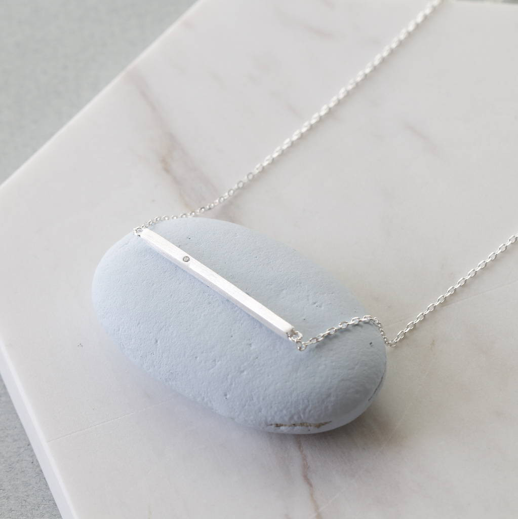 Bar Necklace Silver
 sterling silver bar necklace by attic