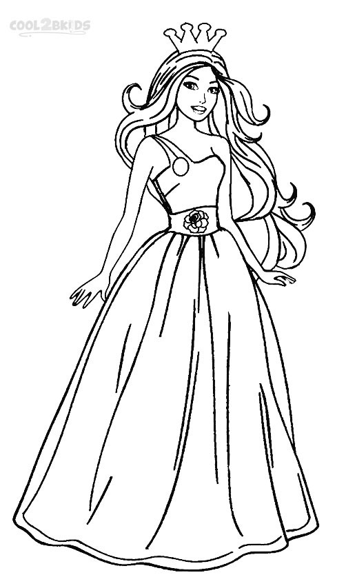 Barbie Coloring Pages For Girls
 Printable Barbie Princess Coloring Pages For Kids