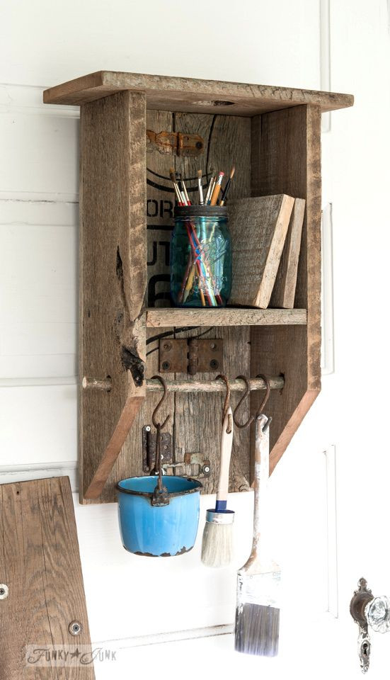 Barnwood Craft Ideas
 A reclaimed wood branch shelf that s really anything