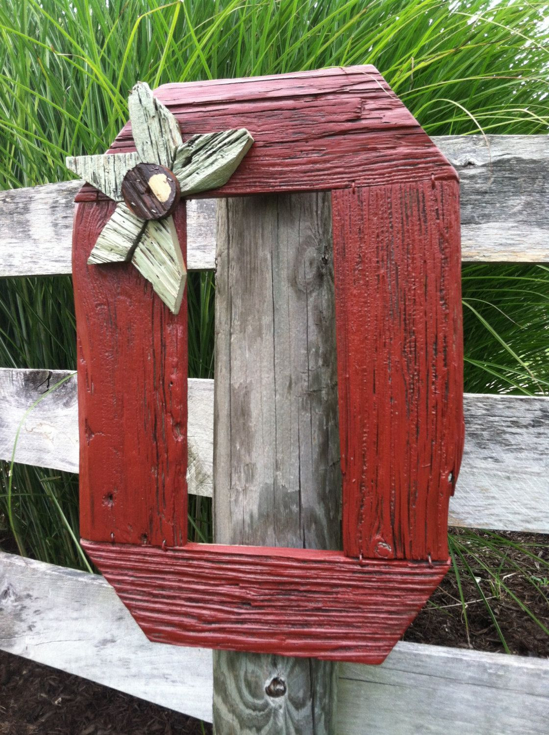 Barnwood Craft Ideas
 Repurposed Barn Wood Block “O” Buckeye Sign