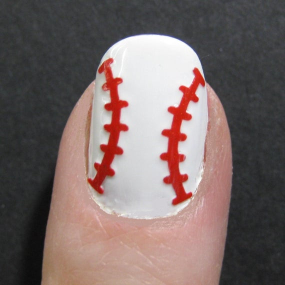 Baseball Nail Art
 Baseball Softball Toe nail finger nail art tattoos