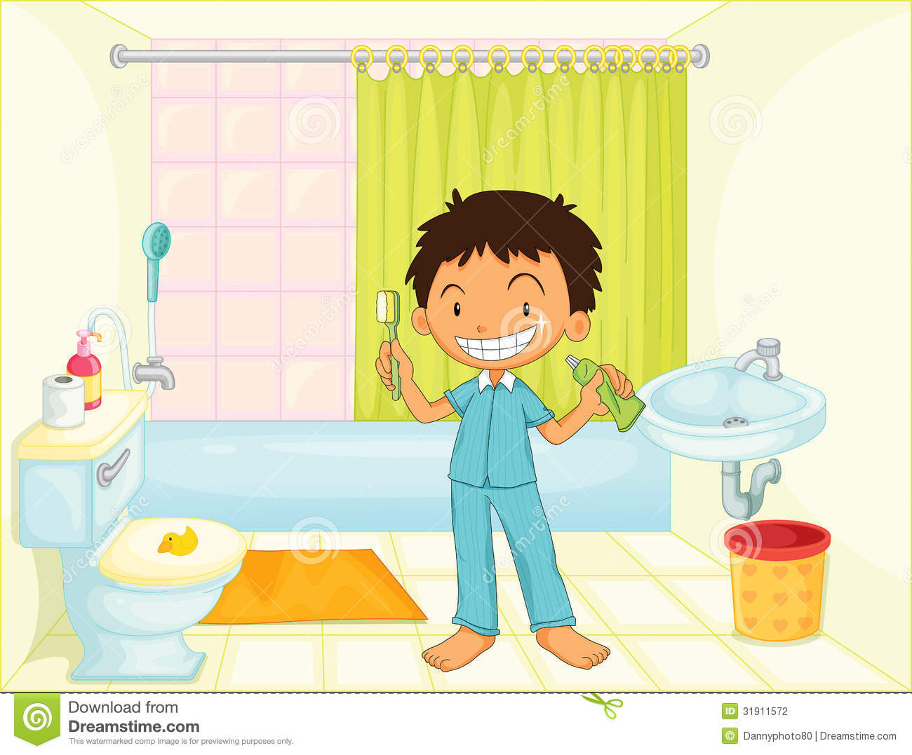 Bathroom Clipart For Kids
 Child In A Bathroom Stock graphy Image
