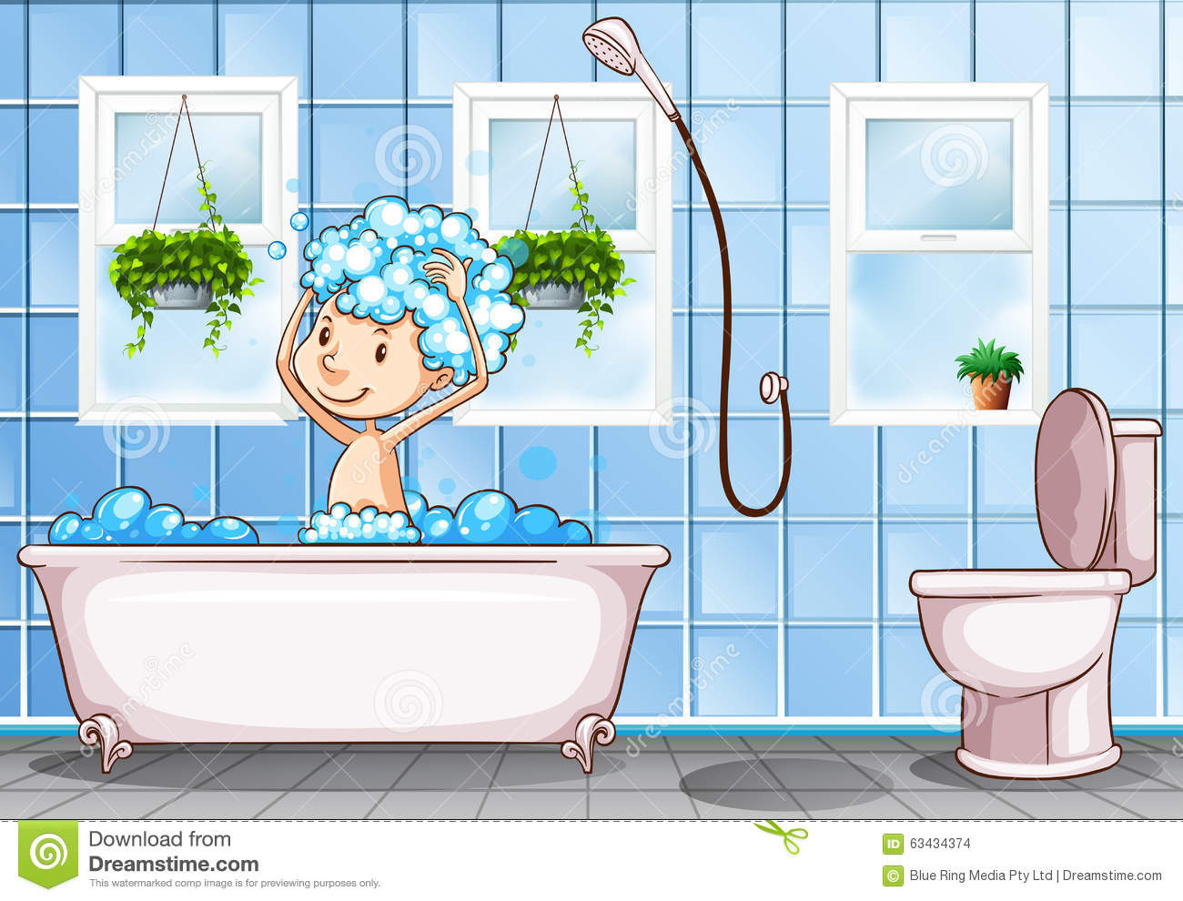 Bathroom Clipart For Kids
 Kid Taking Bath In The Bathroom Stock Vector