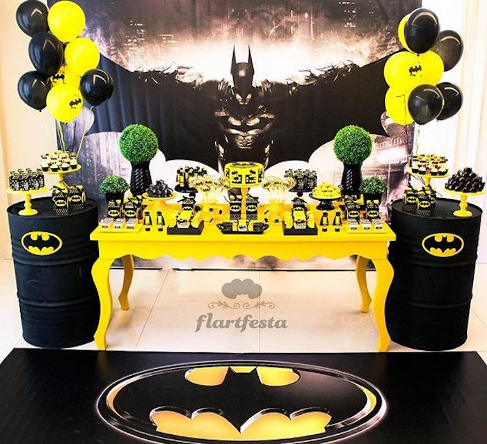 Batman Birthday Decorations
 Kara s Party Ideas Black and Yellow Batman Birthday Party
