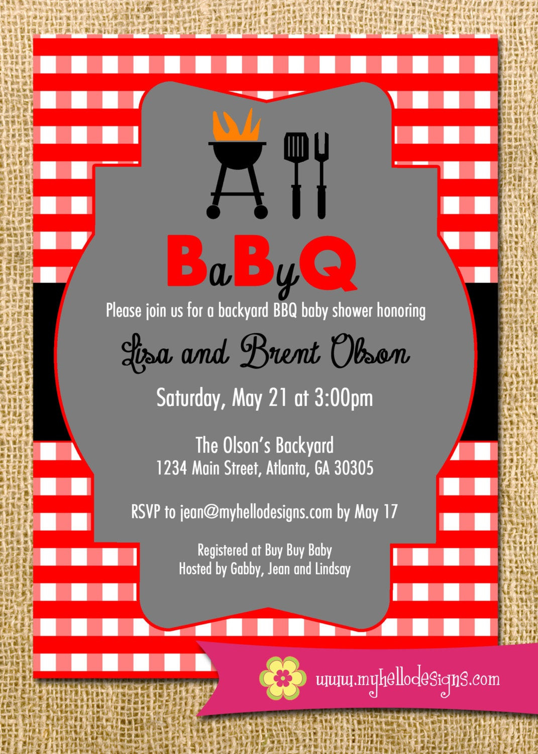 Bbq Birthday Invitations
 Printable BBQ Invitation Backyard BBQ Shower Invite DIY