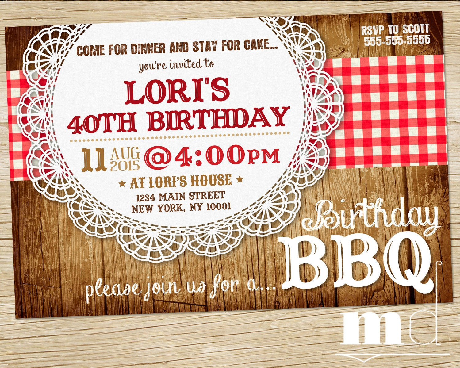 Bbq Birthday Invitations
 BBQ Birthday Invite Barbecue Birthday Invitation Picnic