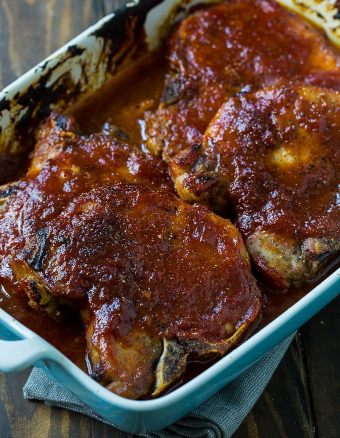 Bbq Pork Chops In Oven
 Easy Oven Barbecued Pork Chops Spicy Southern Kitchen