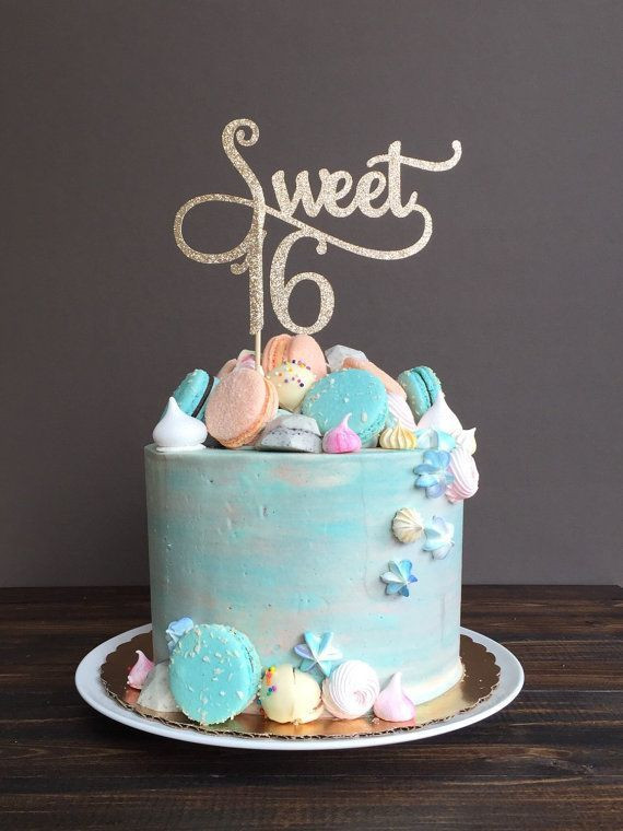 Beach Party Ideas For Sweet 16
 Sweet 16 cake topper sweet 16 birthday by Celebrated