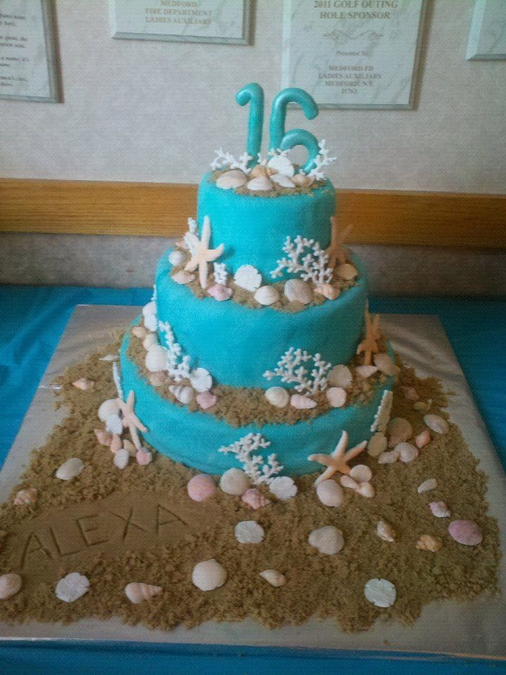 Beach Party Ideas For Sweet 16
 Beach sweet 16 made by me Cakes Pinterest