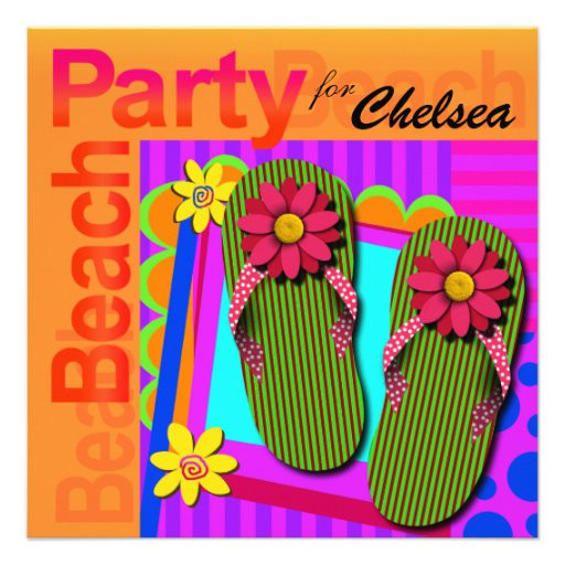 Beach Party Ideas For Sweet 16
 Sweet Sixteen Summer Fun Flip Flops Beach Party Custom