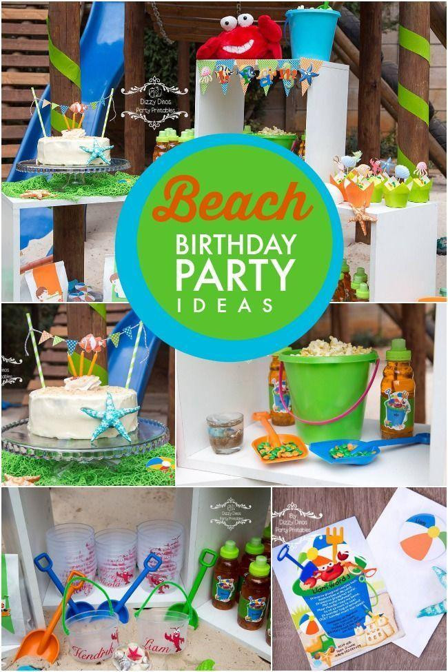 Beach Party Ideas
 A Boy s Beach Themed 3rd Birthday Party Spaceships and