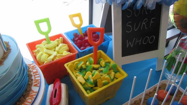 Beach Party Snack Ideas
 Surf Sand and Fun A Boy s Beach Themed Birthday Party