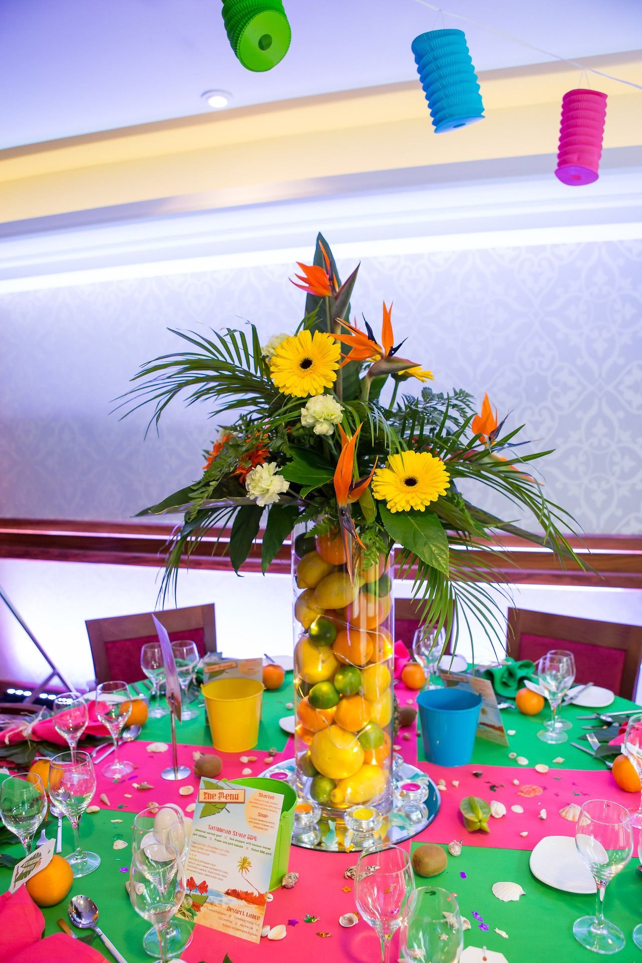 Beach Party Table Decoration Ideas
 Caribbean Tropical Beach Party table displays in 2019