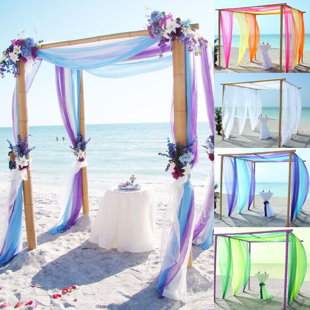 Beach Wedding Decoration
 5M 10M Sheer Organza Fabric Beach Wedding Ceremony Bouquet