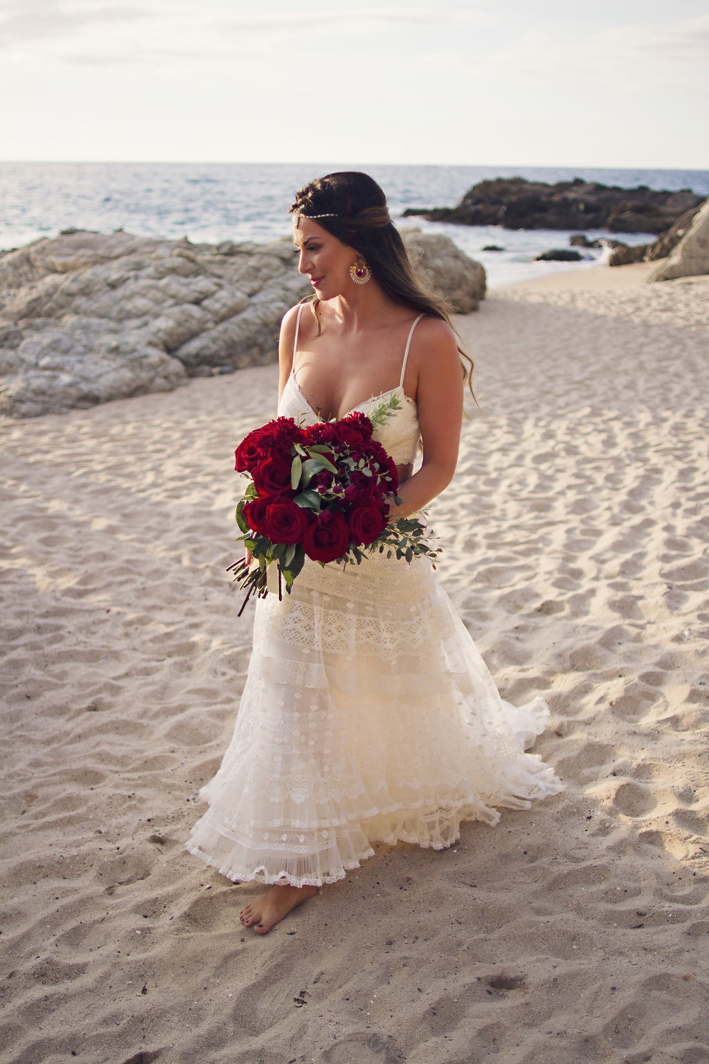 Beach Weddings
 Red and Blue Beautiful Beach Wedding in Mexico The
