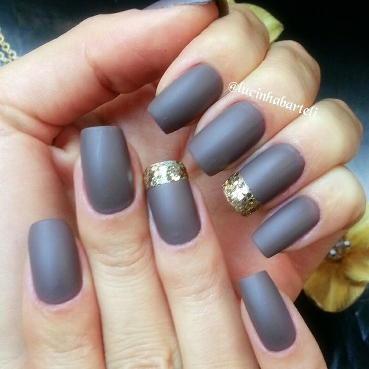 Beautiful Nails St Louis
 Love this grey matte color and effect No gold for me