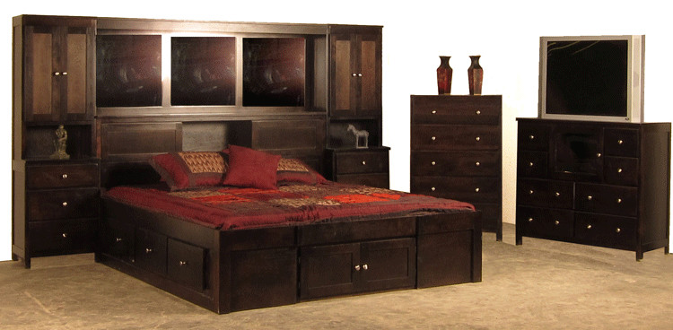 Bedroom Pier Wall Units
 Pier Wall with Platform Bed as Wall Bed with Dresser and