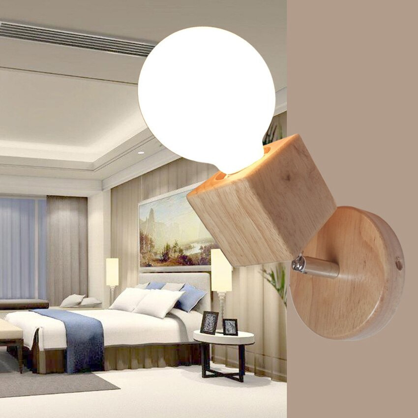 Bedroom Wall Lamps
 Modern Simple Wooden Wall lamp for Living Bedroom Bedside