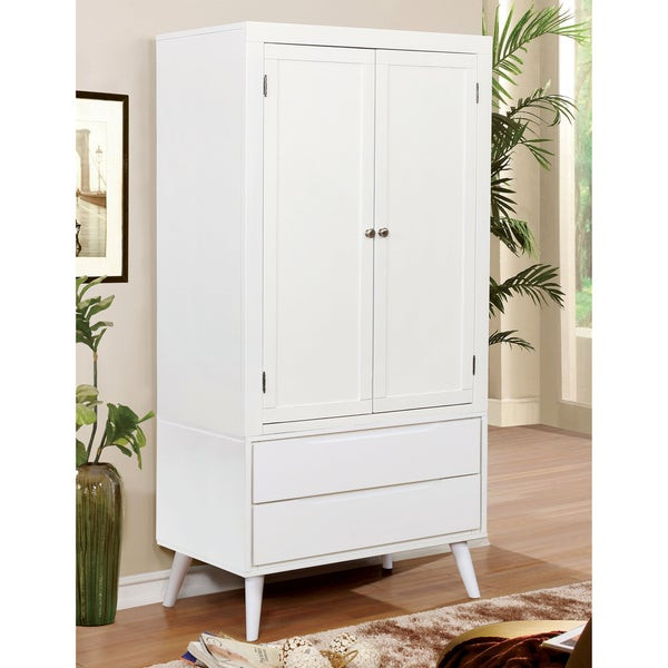 Bedroom Wardrobe Cabinet
 Furniture of America Corrine Mid Century Modern 2 drawer