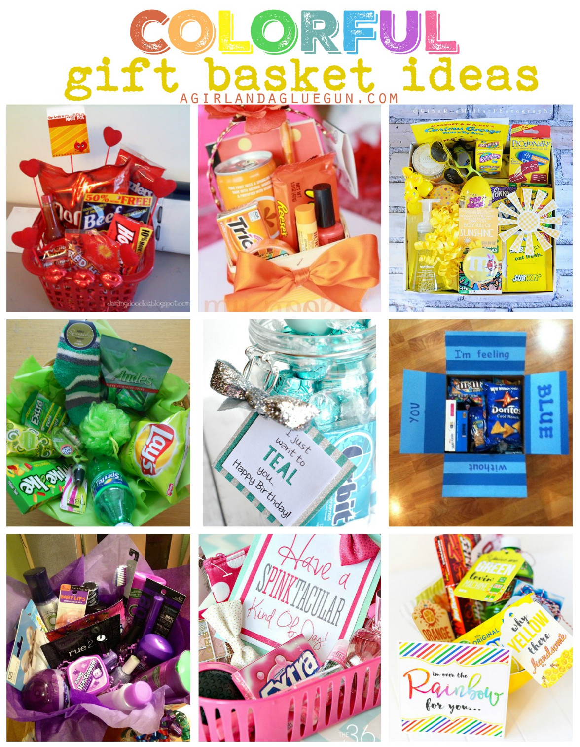 Best Friend Birthday Gift Basket Ideas
 Colorful t basket ideas Handmade Gifts