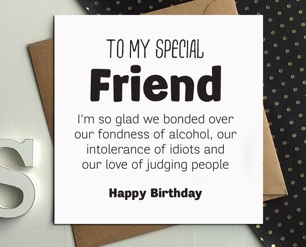Best Funny Birthday Cards
 Funny Birthday card best friend t idea wine gin rude
