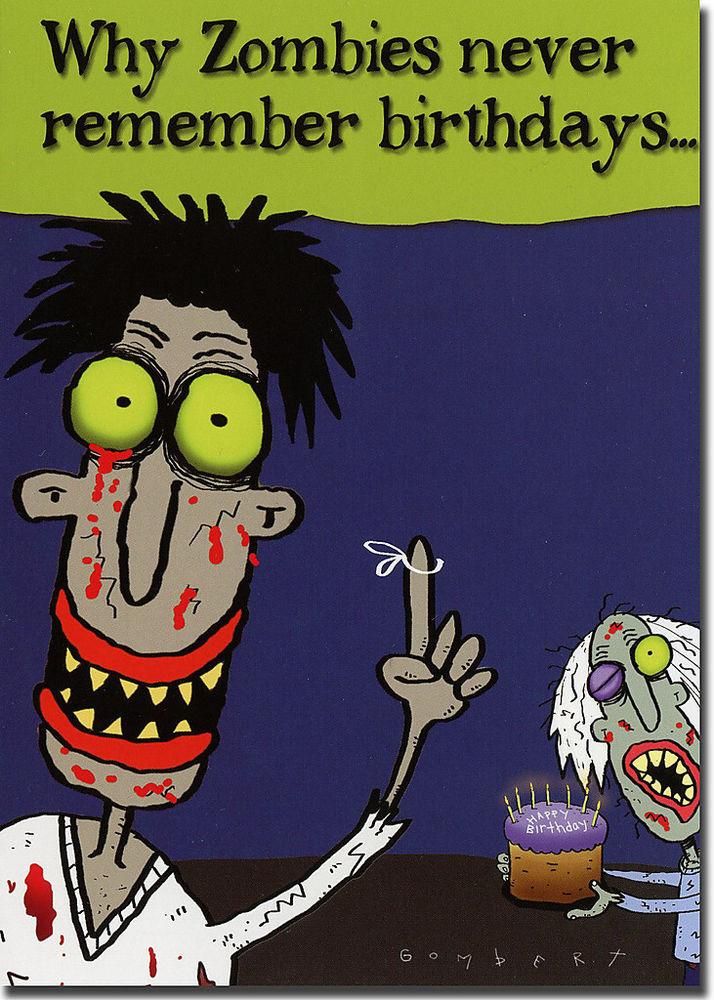 Best Funny Birthday Cards
 Zombie Birthday Funny Belated Birthday Card Greeting