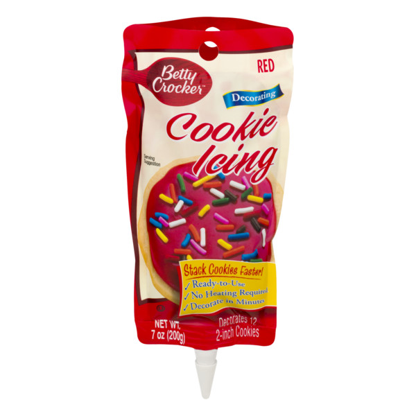Betty Crocker Cookie Icing
 Betty Crocker Decorating Cookie Icing Red 7 oz from ALDI