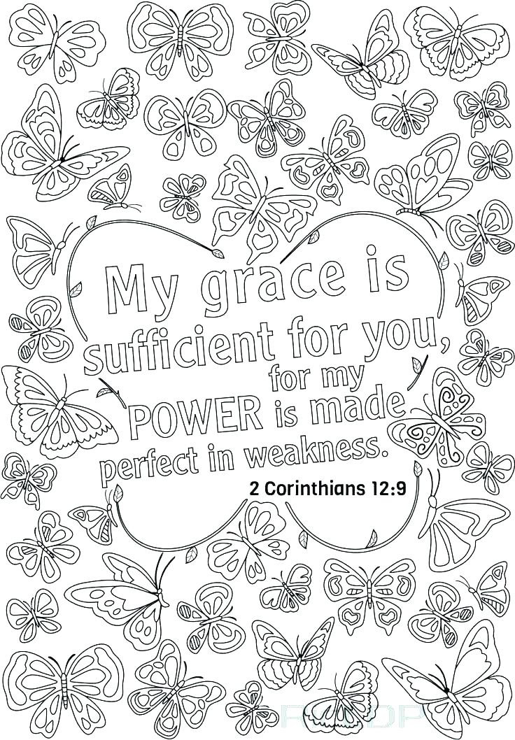 Bible Coloring Book For Adults
 Bible Verse Coloring Pages My Grace is sufficient for you