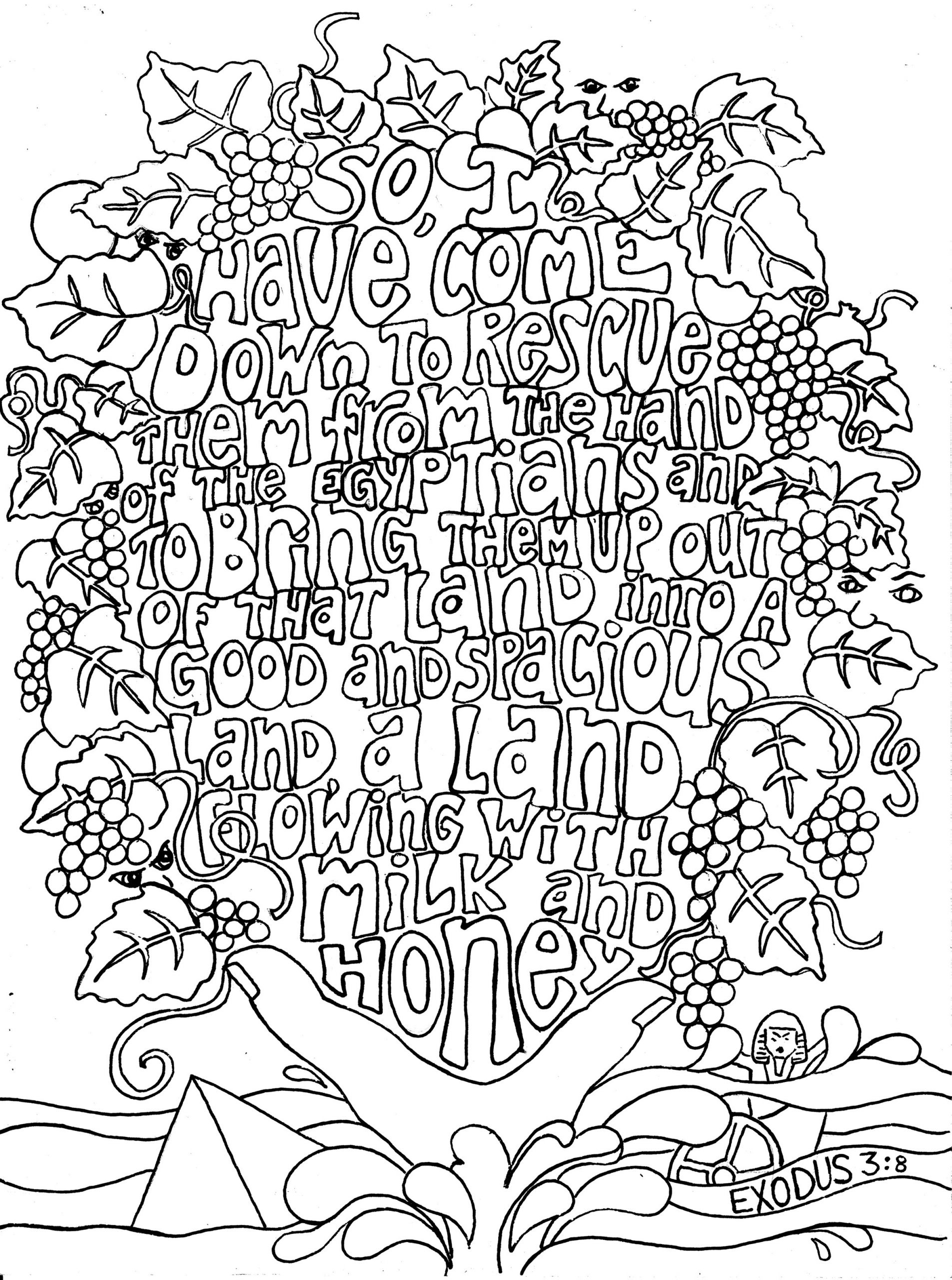 Bible Coloring Book For Adults
 Sunday Doodles – Exodus 3 8 – From Victory Road
