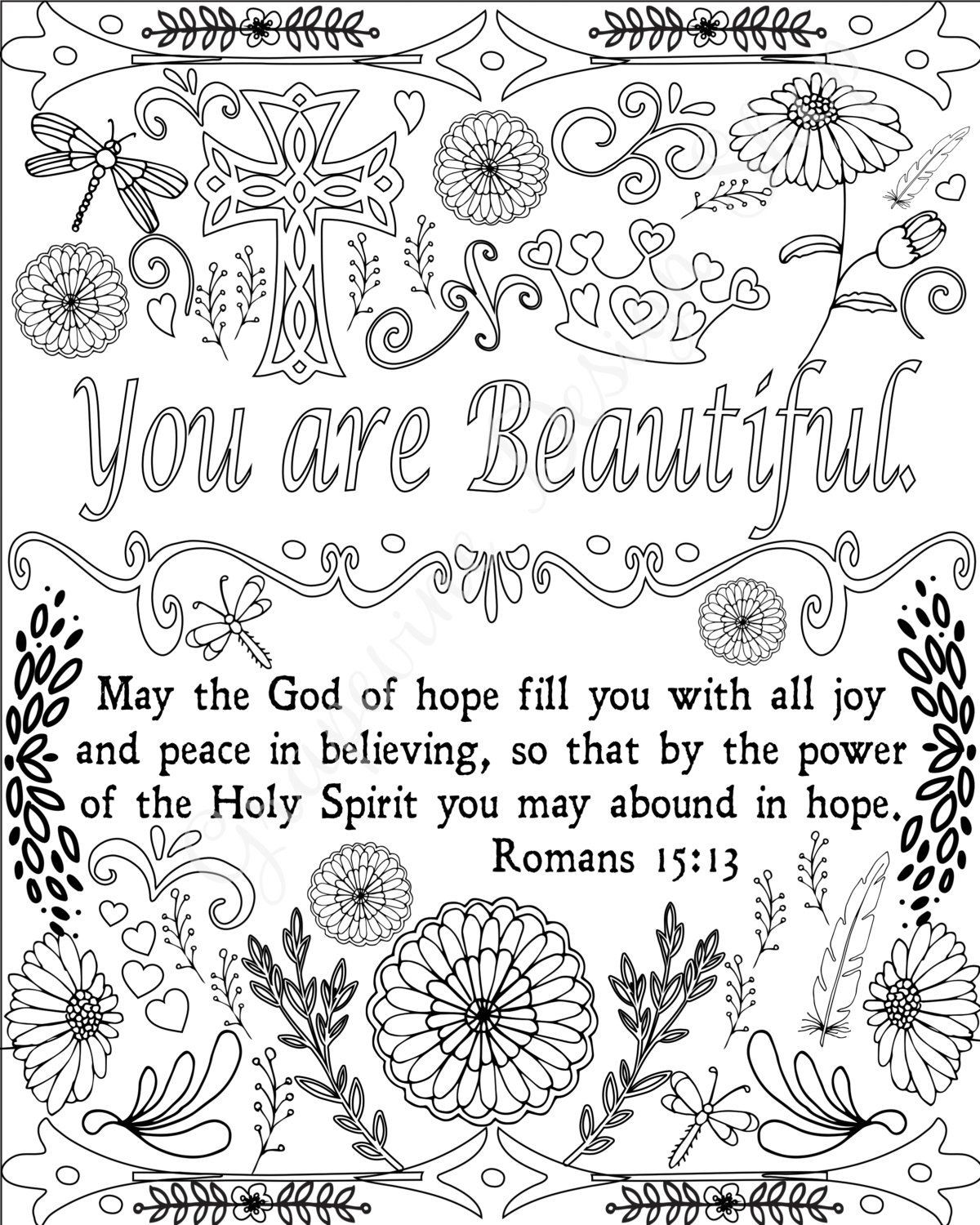 Bible Coloring Pages For Adults Pdf
 Encouraging words and Bible verse coloring pages Set of 5