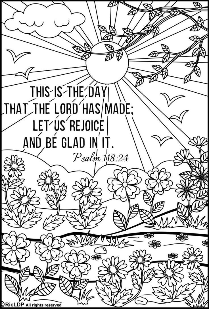 Bible Coloring Pages For Adults Pdf
 Psalm 118 24 coloring page Sunday school